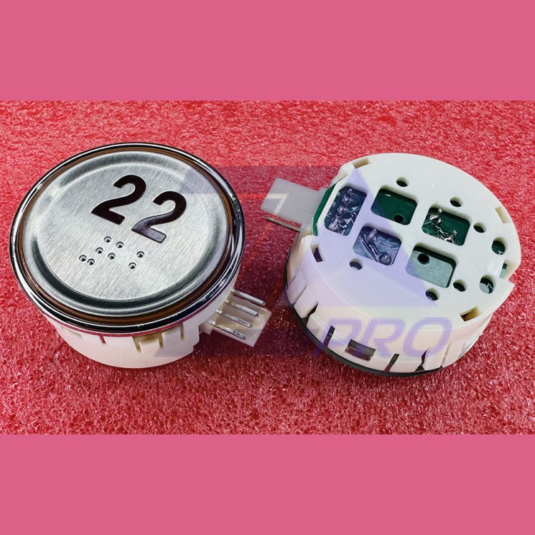 Модуль кнопочный круглый 22 красная подсветка с кодом Брайля AK-29B Sigma