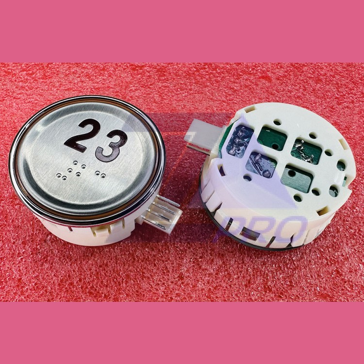 Модуль кнопочный круглый 23 красная подсветка с кодом Брайля AK-29B Sigma